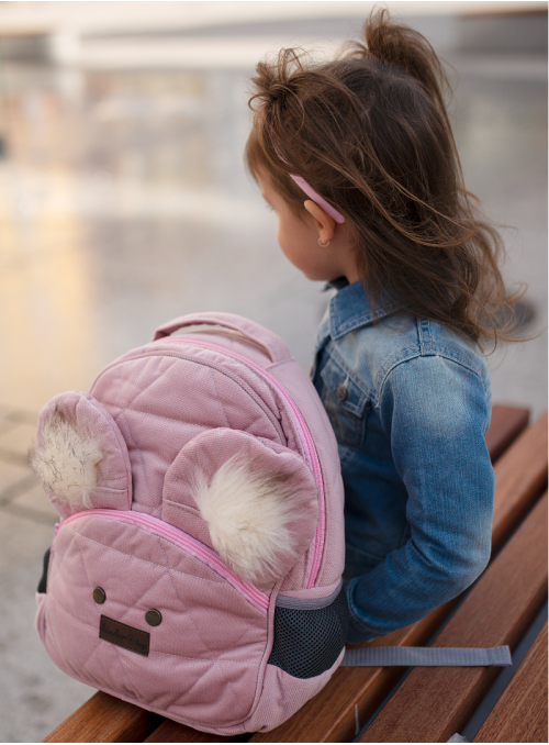 Plecak dziecięcy Kinder Hop Travel Bear Triangles Pink