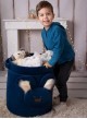 Teddy Toy basket Big Diamonds Deep Blue