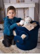 Teddy Toy basket Big Diamonds Deep Blue