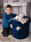 Teddy Toy basket Big Diamonds Deep Blue