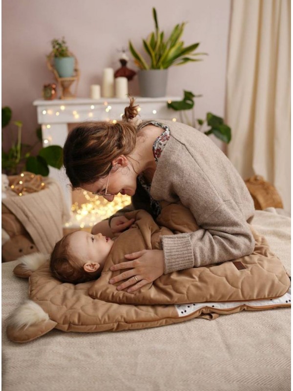 Śpiworek niemowlęcy Dream Catcher Caramel Teddy in Clouds 6in1 bez otworów na pasy 80x45 cm