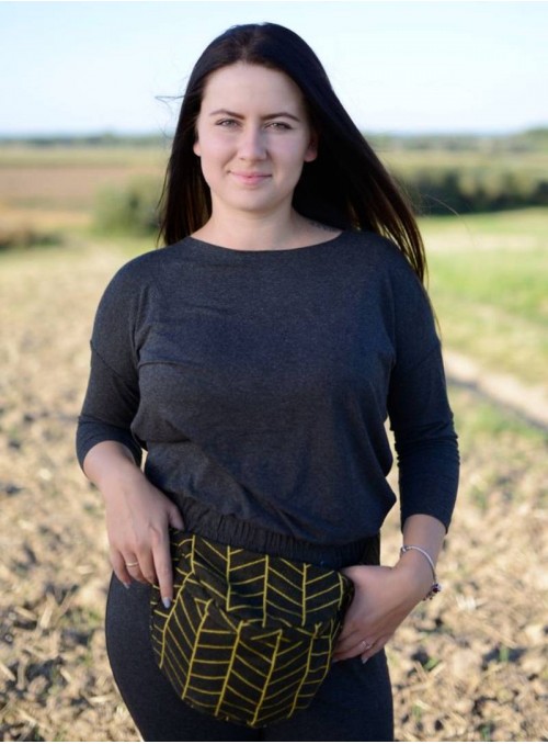 Saszetka biodrowa Big Herringbone dark yellow