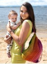 SACKPACK FOR WRAP - Big Herringbone Rainbow Intensive 100% Cotton, size 31cm x 43cm