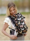 Adjustable Baby Carrier Grow Up: Cats on black