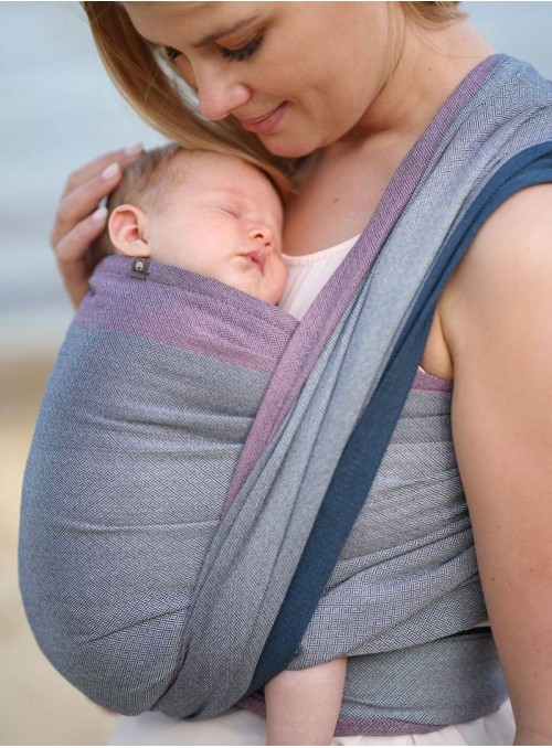 Chusta do noszenia dziecii DIAMOND NAVY BLUE - 100% Bawełna, splot diamentowy