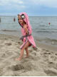 Ponczo kąpielowe dziecięce Bubble Hop Soft Pink