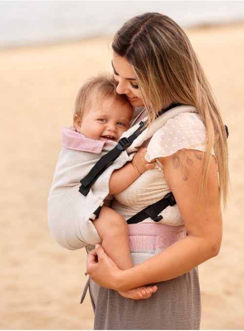 Adjustable Baby Carrier Grow Up Wrap: Creamy Pink, 100% Cotton