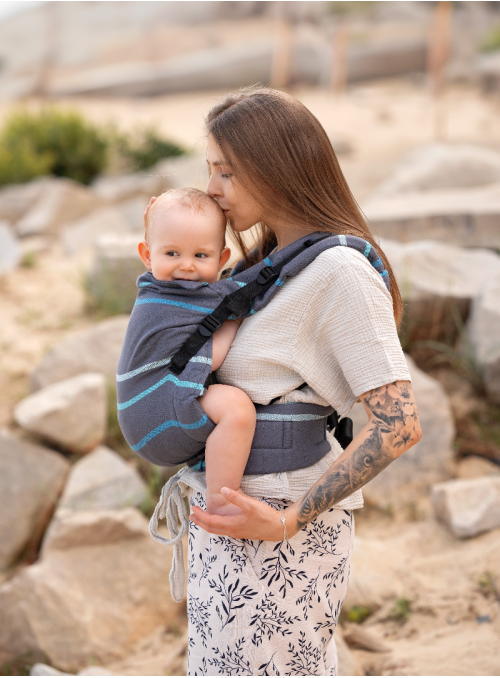 Adjustable Baby Carrier Grow Up Wrap: Moon Space, 40% bamboo, 60% cotton, diamond weave