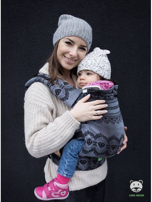 Adjustable Baby Carrier Multi Size:: Diamond Lace Black Elegance, 100% cotton, jacquard