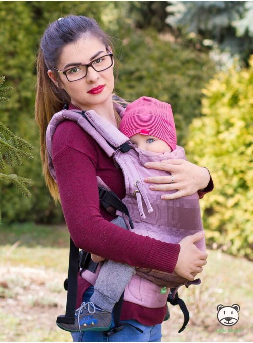 Adjustable Baby Carrier Multi Size:: Ombre (grid), 100% cotton, weave cross twill