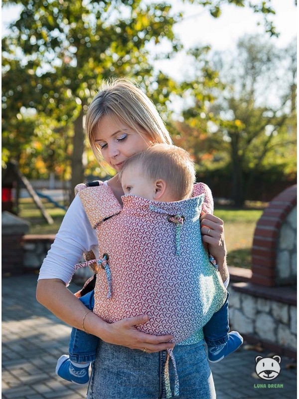 Adjustable Baby Carrier Multi Size: Little Hearts Rainbow, 100% cotton, jacquard