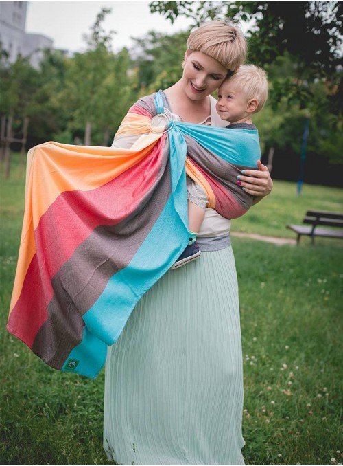 RAINBOW RING BAMBOO - 60% Cotton 40% Bamboo, ring slings, size: 2,1 m, weave diamond