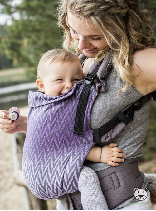 Adjustable Baby Carrier Grow Up Wrap: Herringbone purple