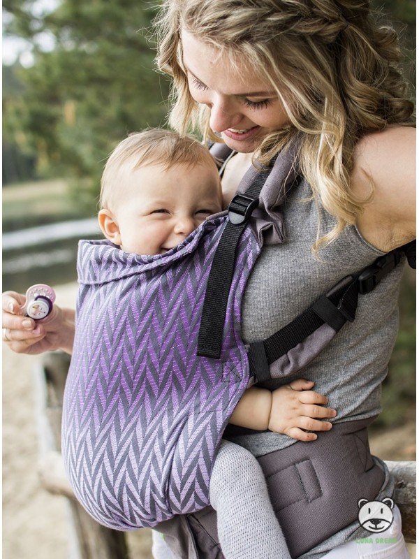 Adjustable Baby Carrier Grow Up Wrap: Herringbone purple
