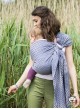 Chusta do noszenia dzieci HERRINGBONE GREY RING - 100% Bawełna, chusta kółkowa, rozmiar: 2,1 m, splot żakardowy