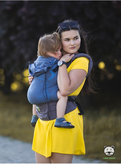 Adjustable Baby Carrier Grow Up Wrap: Luna Jeans dark