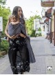 Chusta do noszenia dzieci HERRINGBONE MONO RING - 100% Bawełna, chusta kółkowa, rozmiar: 2,1 m, splot żakardowy
