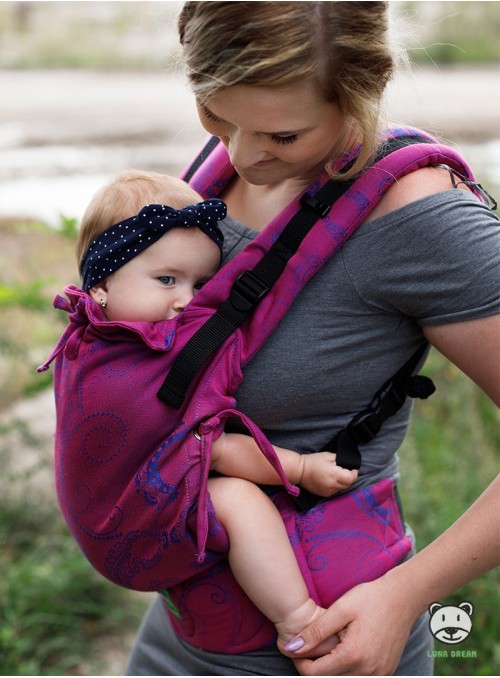 Nosidełko regulowane Multi Size: Pink (róż), 100% bawełna, splot żakardowy