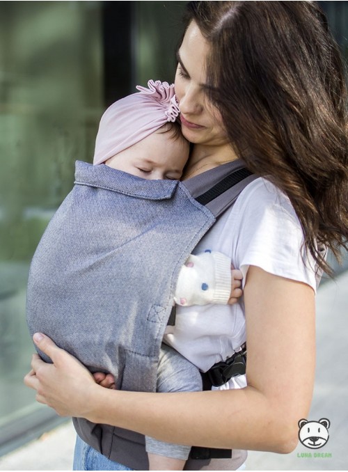 Adjustable Baby Carrier Grow Up Wrap: Adamant (grey with blue)