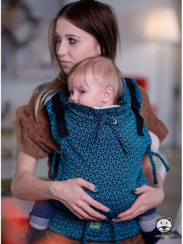 Adjustable Baby Carrier Multi Size: Little Hearts green, 100% cotton, jacquard