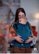 Adjustable Baby Carrier Multi Size: Little Hearts green, 100% cotton, jacquard