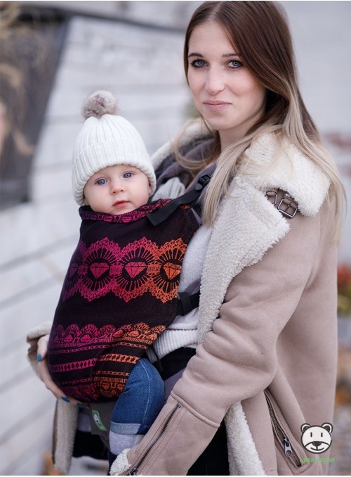 Adjustable Baby Carrier Grow Up Wrap: Diamond Lace Rainbow Chic