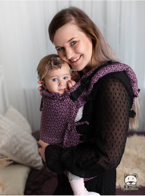 Adjustable Baby Carrier Multi Size: Little Hearts Pink, 100% cotton, jacquard