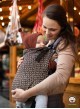 Adjustable Baby Carrier Grow Up Wrap: Little Hearts Gold - 95% cotton 5% lurex, jacquard