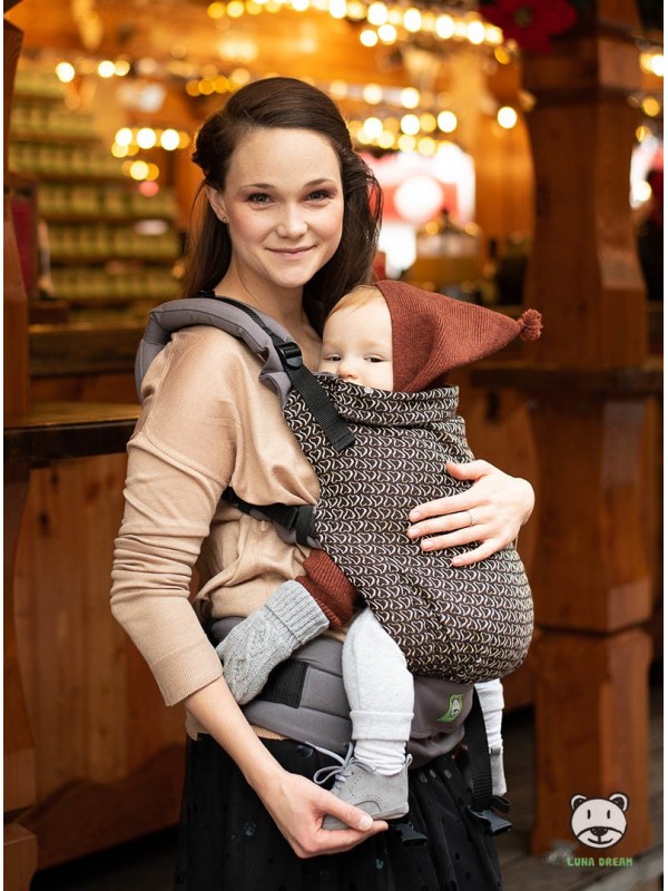 Adjustable Baby Carrier Grow Up Wrap: Little Hearts Gold - 95% cotton 5% lurex, jacquard
