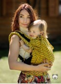 Adjustable Baby Carrier Multi Size: Big Herringbone light yellow, 100% cotton, jacquard