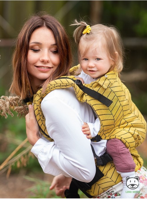 Adjustable Baby Carrier Grow Up Wrap: Big Herringbone light yellow