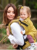 Adjustable Baby Carrier Grow Up Wrap: Big Herringbone light yellow