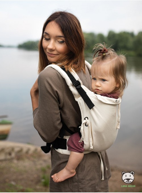 Adjustable Baby Carrier Multi Size: Big Herringbone dark yellow, 100% cotton, jacquard