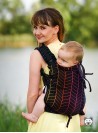 Adjustable Baby Carrier Multi Size: Big Herringbone Rainbow, 100% cotton, jacquard