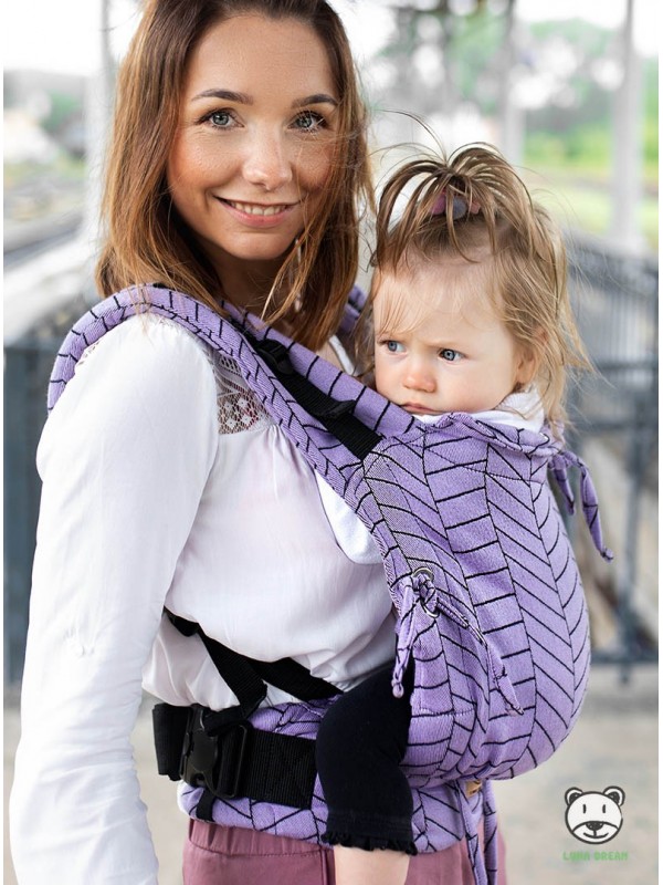 Adjustable Baby Carrier Multi Size: Big Herringbone fiolet, 100% cotton, jacquard
