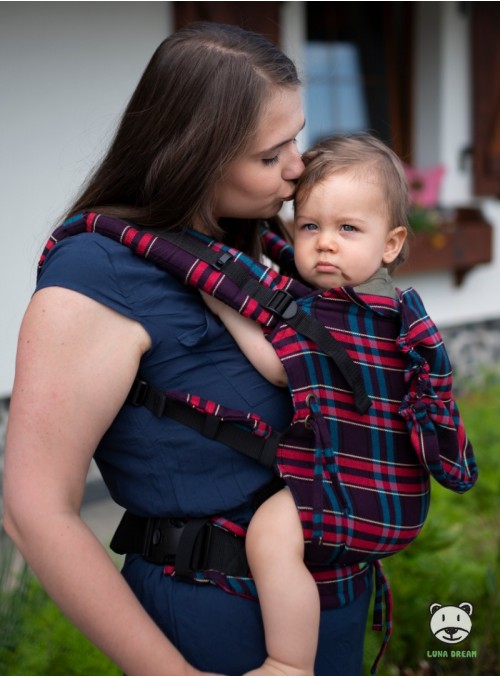 Adjustable Baby Carrier Multi Size:: Blueberry Tartan, 100% cotton, weave cross twill
