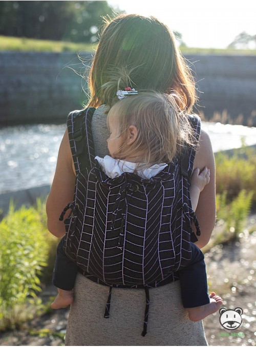 Adjustable Baby Carrier Multi Size: Big Herringbone dark fiolet, 100% cotton, jacquard