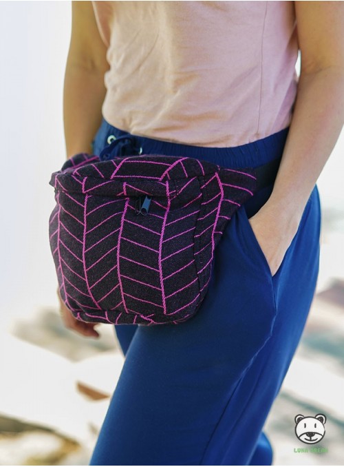 Saszetka biodrowa Big Herringbone dark pink