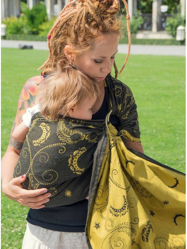 LUNA BLACK AND GOLD - 100% Bawełna, splot żakardowy