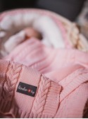 Kinder Hop Pink knitted baby blanket, 100% cotton, 90x65 cm