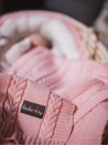 Kinder Hop Pink knitted baby blanket, 100% cotton, 90x65 cm