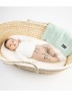 Turquoise knitted baby blanket, 100% cotton, 90x65 cm