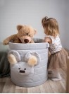 Kosz na zabawki Teddy Triangles Light Grey