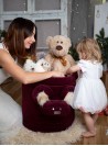 Teddy Toy basket Stars Maroon