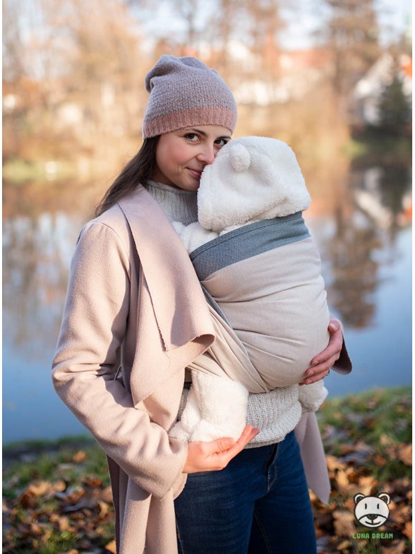 Chusta do noszenia dzieci DIAMOND CREAMY - 60% bawełna 20% len 20 bambus, splot diamentowy