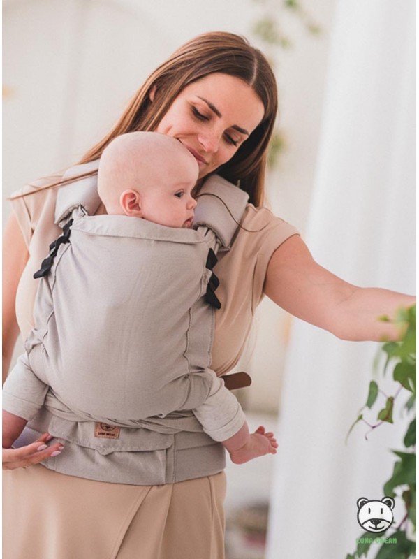 Adjustable Baby Carrier Half Buckle: Adamant (60% cotton 20% linen 20 bamboo)