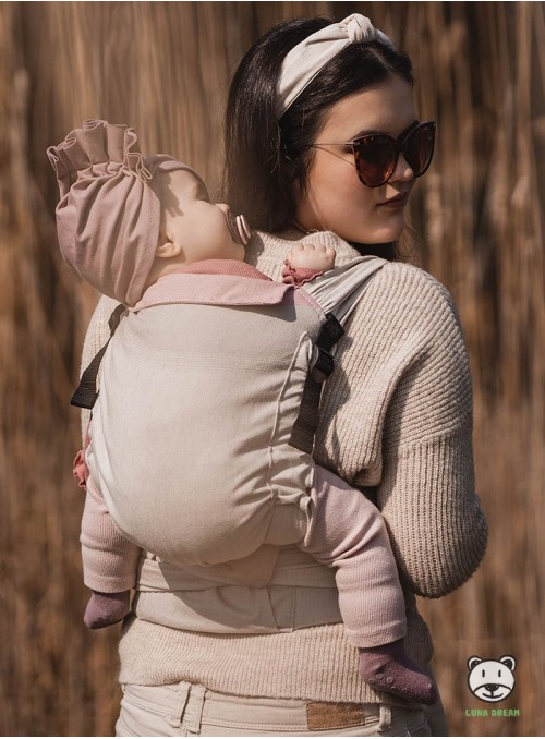 Adjustable Baby Carrier Half Buckle: Diamond Creamy (60% cotton 20% linen 20 bamboo)