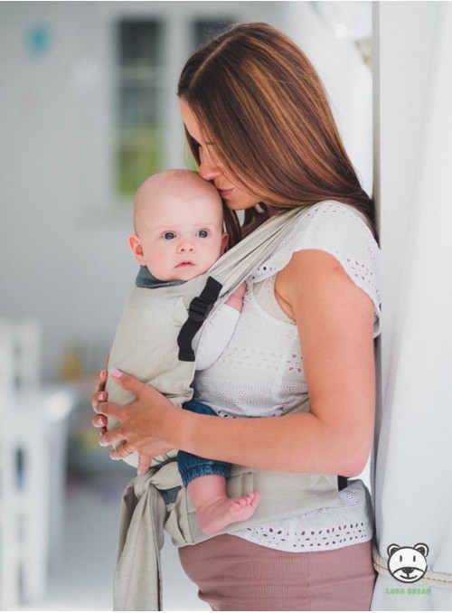 Adjustable Baby Carrier Half Buckle: Diamond Creamy Blue 100% cotton 
