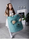 Teddy Toy basket Leaves Ocean Green