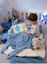 Otulacz bambusowy muślin Baby Blue: 130x110 cm, 60% bawełna / 40% bambus